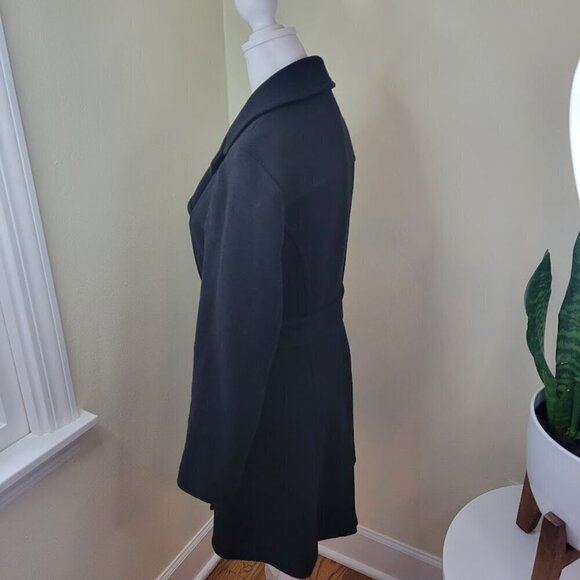 INC Ki Black Double Breasted Belted Trench Coat Jacket Women's Size XS - Picture 4 of 14